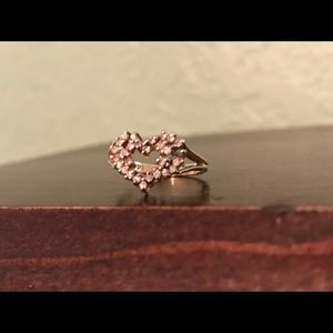 14k diamond heart ring